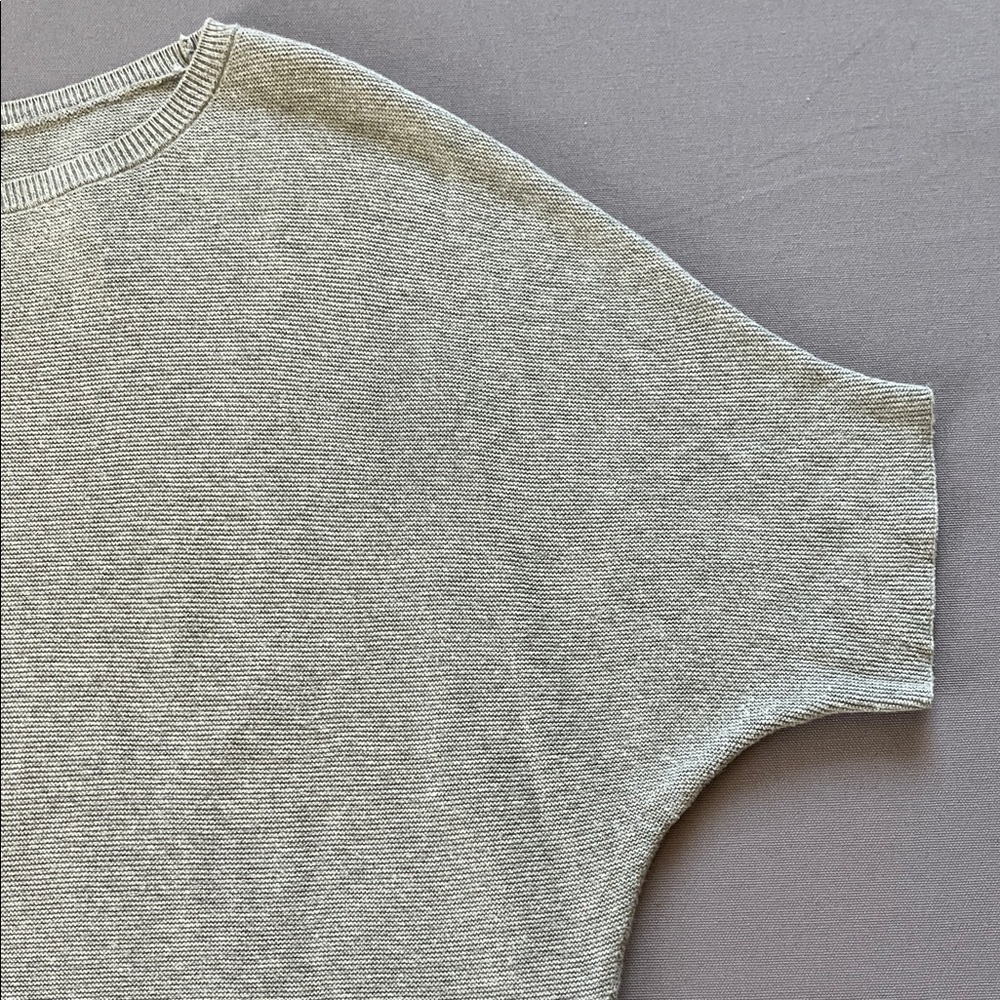 Quince Boat Neck Dolman Sleeve Heather Gray Cotton/Cashmere Women's Top M - Picture 3 of 7